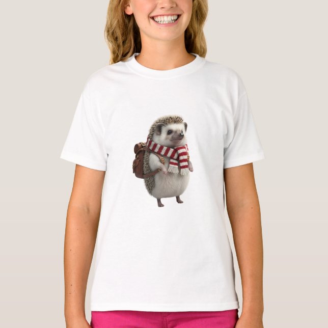 Söt äventyrsigelkott för barn t shirt (Framsida)