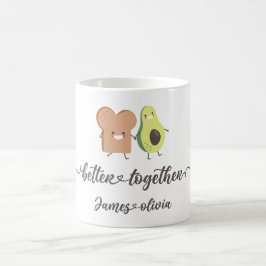 Söt Avokado och Toast Bättre Tillsammans Design Kaffemugg