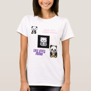 Söt Avslappnad Panda Med Boba T Shirt