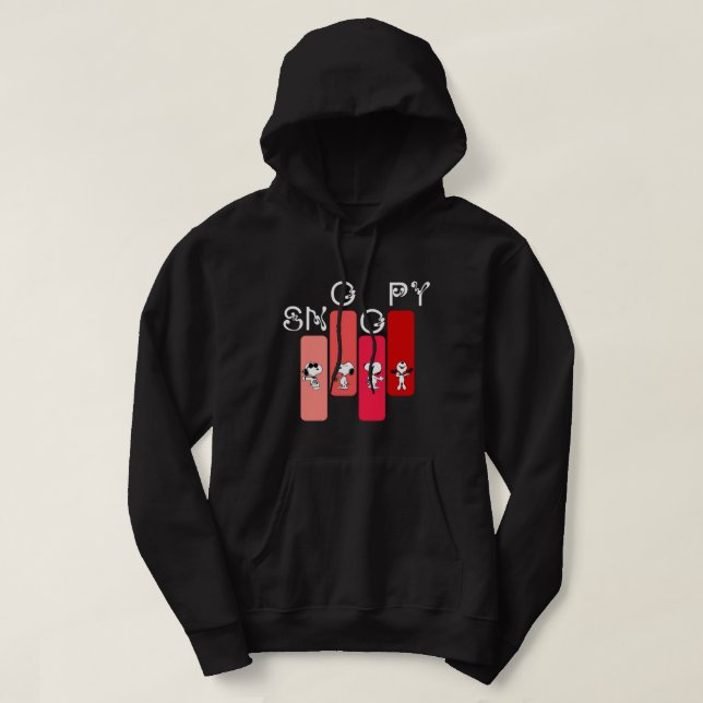 Söt Avslappnad Tecknad Hund Hoodie – Minimalistisk (Design framsida)