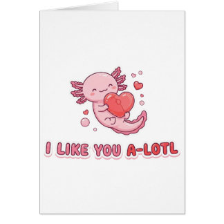 Söt Axolotl Alla hjärtans dag Jag gillar dig masso OBS Kort