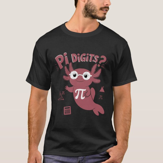 Söt axolotl älskare matematik, nuny Pi Day T Shirt (Framsida)