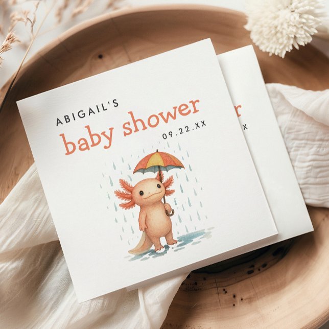 Söt Axolotl Baby Shower Pappersservett (Skapare uppladdad)