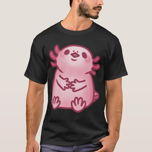 Söt Axolotl Bebis Rosa T Shirt (Framsida)