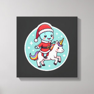 Söt Axolotl Enhörning Jul Tomte God Jul Canvastryck
