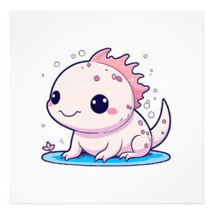 söt axolotl filosof fototryck