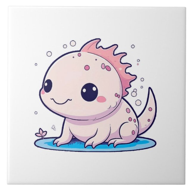 söt axolotl filosof kakelplatta (Framsidan)