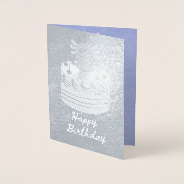 Söt axolotl födelsedagsfolie kort (Framsida)