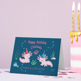 Söt Axolotl Glad Födelsedag Kort