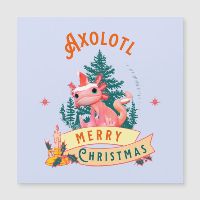 Söt Axolotl God Jul Semester Konst (Framsida)