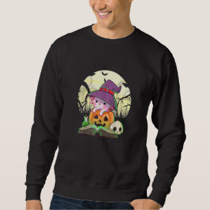 Söt Axolotl Halloween-kostym Pumpa Pastell Goth Lång Ärmad Tröja