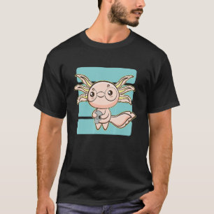 Söt Axolotl Husdjur Ambystoma Mexicanum Gående Fis T Shirt