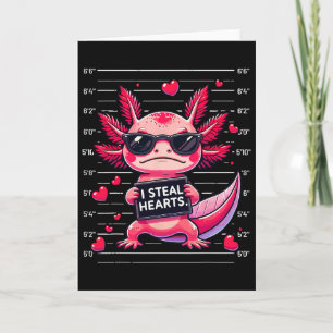 Söt Axolotl Jag Stjäl Hjärtscanning Rolig Valentin Kort