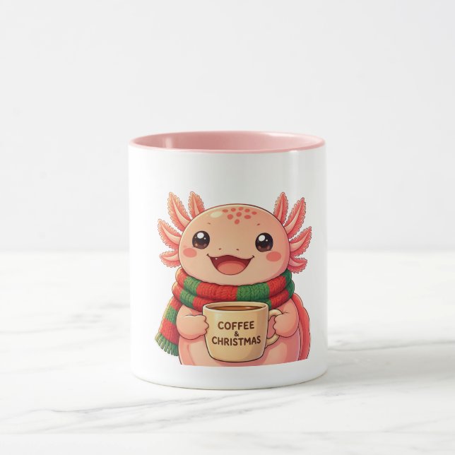 Söt Axolotl Julkaffekopp Mugg (Center)