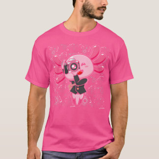 Söt Axolotl Kamera Rolig Fotograf Fotograf T Shirt