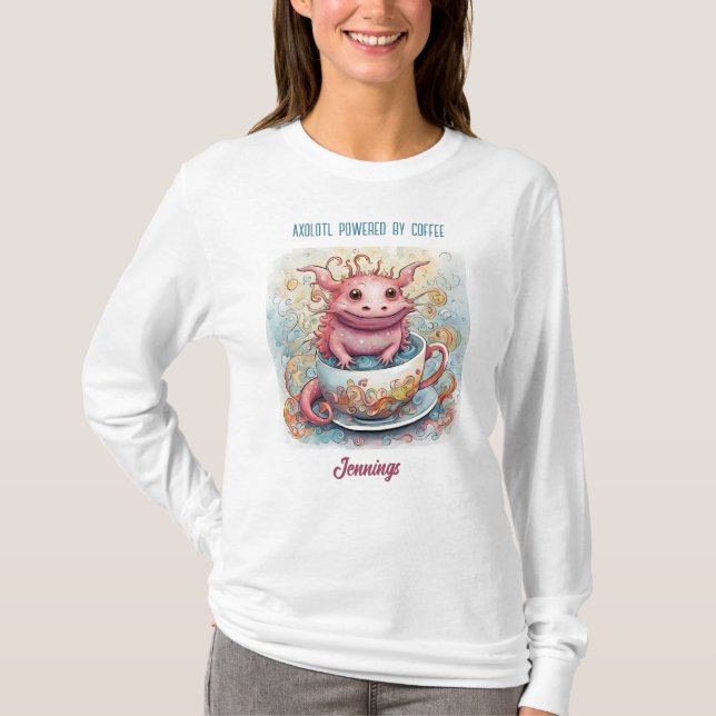 Söt Axolotl Långärmad T-shirt Present (Framsida)