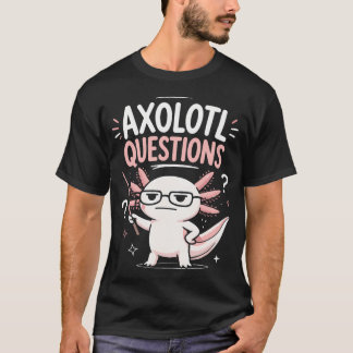 Söt Axolotl Med Glasögon Frågar T Shirt