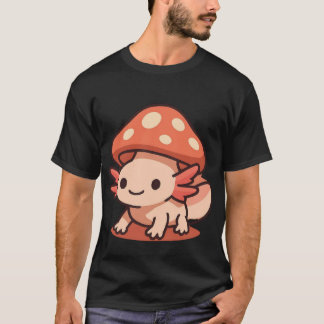 Söt Axolotl med Svamp Hatt T Shirt