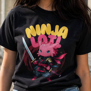 Söt Axolotl Ninja - Gulligt Vattenlevande Djur T Shirt