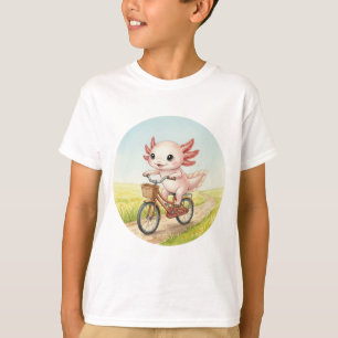 Söt Axolotl på Cykel T Shirt