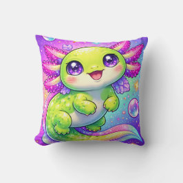 Söt Axolotl Pastell Fantasy Kawaii Djur Konst Kudde