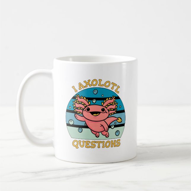 Söt Axolotl-pun I Axolotl-frågor Design Kaffemugg (Vänster)