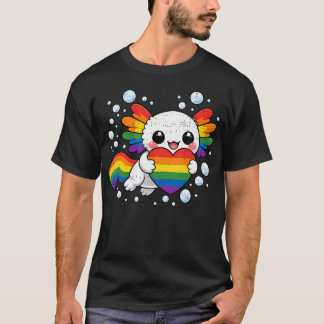 Söt Axolotl Regnbåge Hjärt Lgbt Gay Pride Lgbtq T Shirt