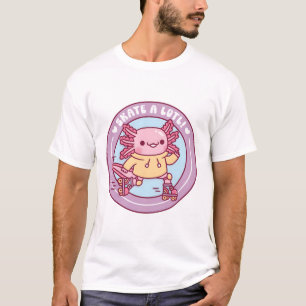 Söt Axolotl Rullskridskoåkning Skate A Lotl Rolig T Shirt