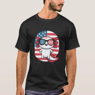 Söt Axolotl självständighetsdag 4 juli djur L T Shirt