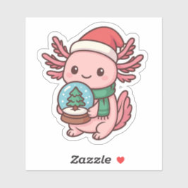 Söt Axolotl Snöglob Klistermärke Klistermärken