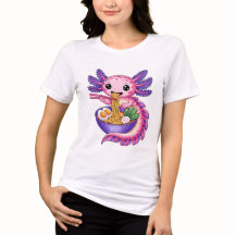 Söt Axolotl som äter Ramen Kawaii Nudelskål