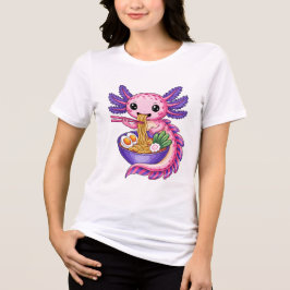 Söt Axolotl som äter Ramen Kawaii Nudelskål T Shirt
