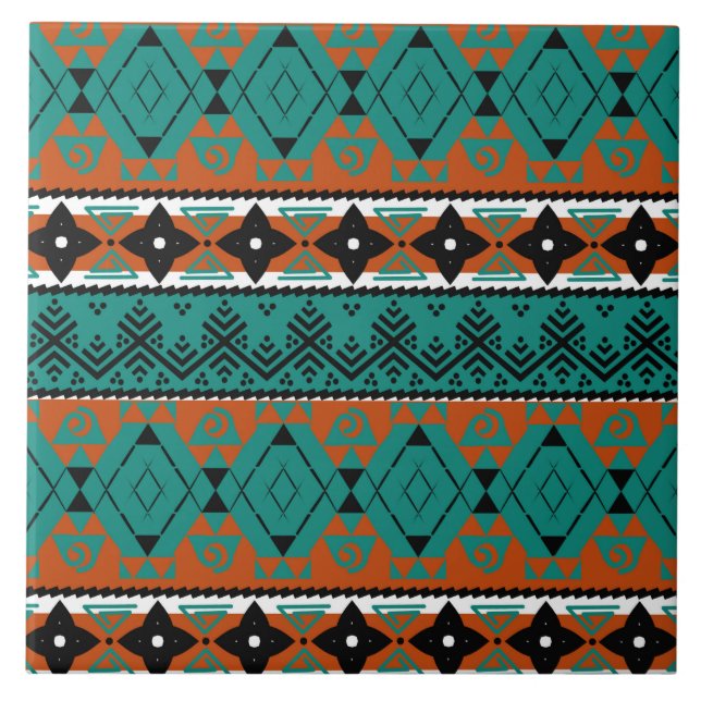 Söt aztec mönster-keramiskt plattor kakelplatta (Framsidan)