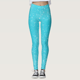 Söt Azure Blue Modern Star Leggings
