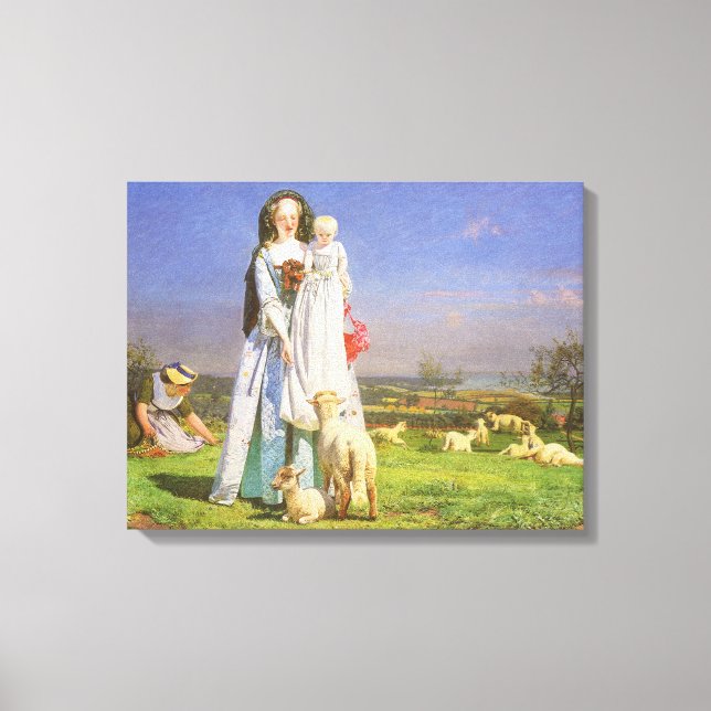 Söt Baa Lambs av Ford Madox Brown Canvastryck (Framsida)