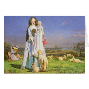 Söt Baa Lambs av Ford Madox Brown Hälsningskort
