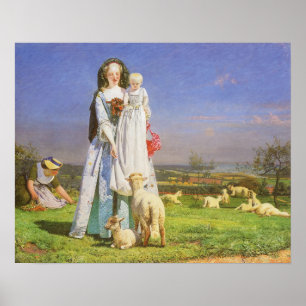 Söt Baa Lambs av Ford Madox Brown Poster