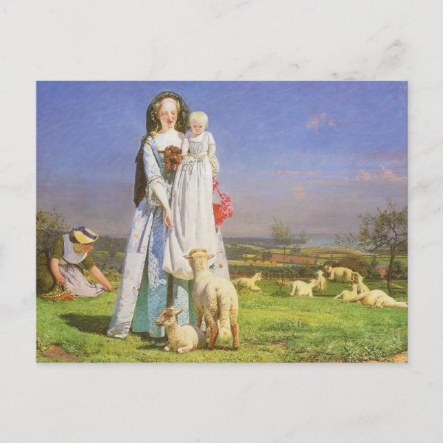 Söt Baa Lambs av Ford Madox Brown Vykort (Framsida)