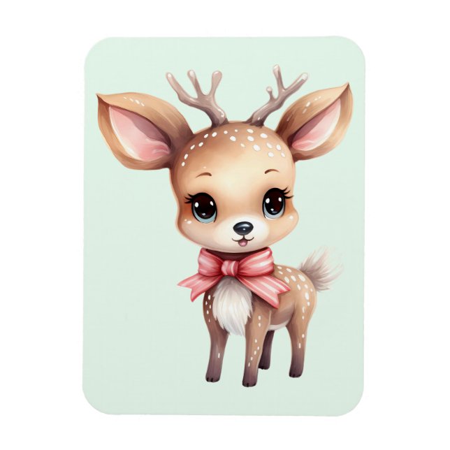 Söt bäbis hjort serieillustration magnet (Vertikal)