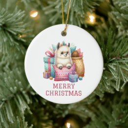 Söt Baby Alpaca Jul Julgransprydnad Keramik