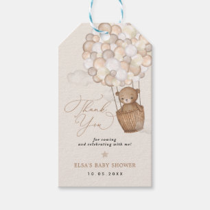 Söt Baby Bear Luftballong Clouds Stars Favor Presentetikett
