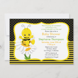 Söt Baby Bee Baby Shower-inbjudan Inbjudningar