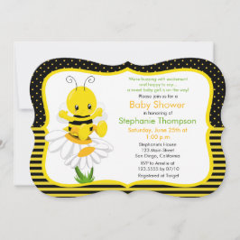 Söt Baby Bee Baby Shower-inbjudan Inbjudningar
