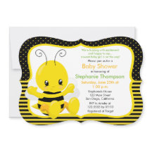 Söt Baby Bee Baby Shower-inbjudan