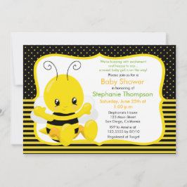 Söt Baby Bee Baby Shower-inbjudan Inbjudningar