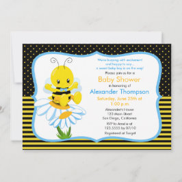 Söt Baby Bee Boy Baby Shower-inbjudan Inbjudningar