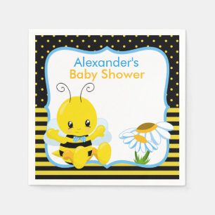 Söt Baby Bee Boy Shower Pappra blöjor Pappersservett