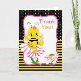 Söt Baby Bee Girl Tack på ditt kort