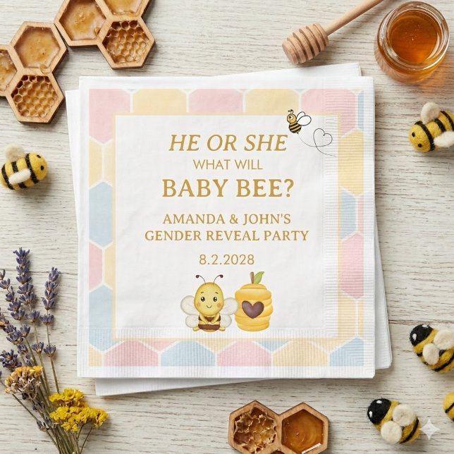 Söt Baby Bee Könsbestämning Pappersservett (Skapare uppladdad)