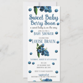 Söt Baby Berry Soon Baby Shower-inbjudan Meddelande
